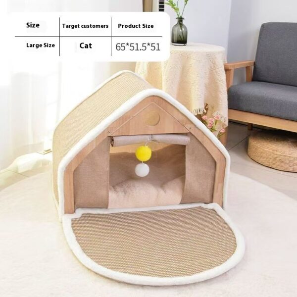 2-in-1 Cat Tent with Scrinding - 图片 2