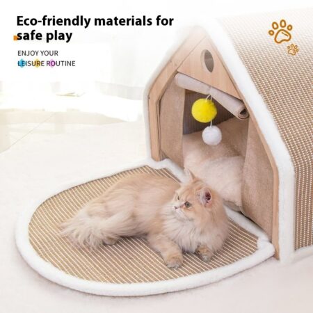 2-in-1 Cat Tent with Scrinding