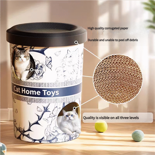 Double-layer cat bed, cat scratching board, milk tea bucket - 图片 3