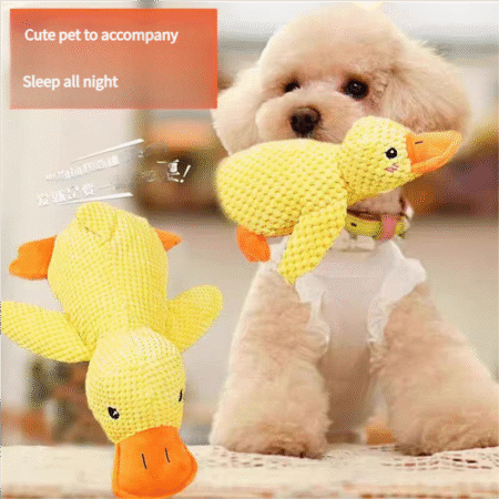 Dog toy chew-resistant yellow duck