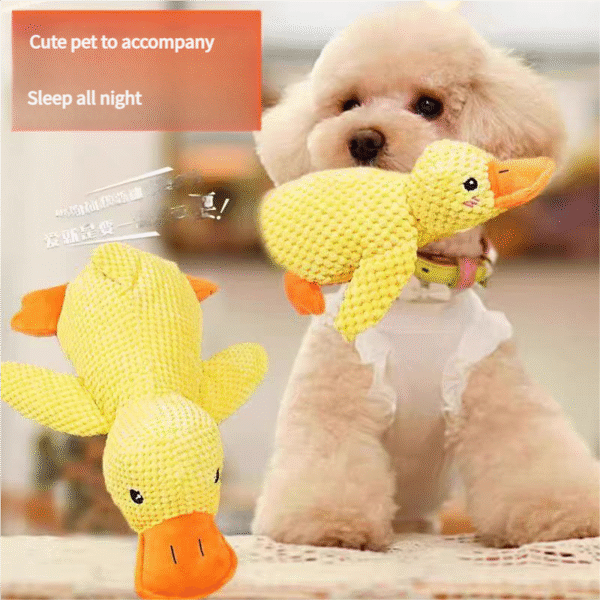 Dog toy chew-resistant yellow duck