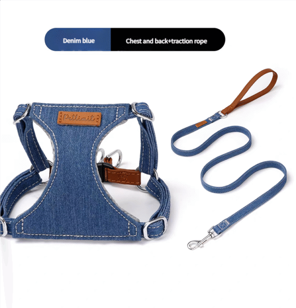 Fashion Denim Cat Leash - 图片 3